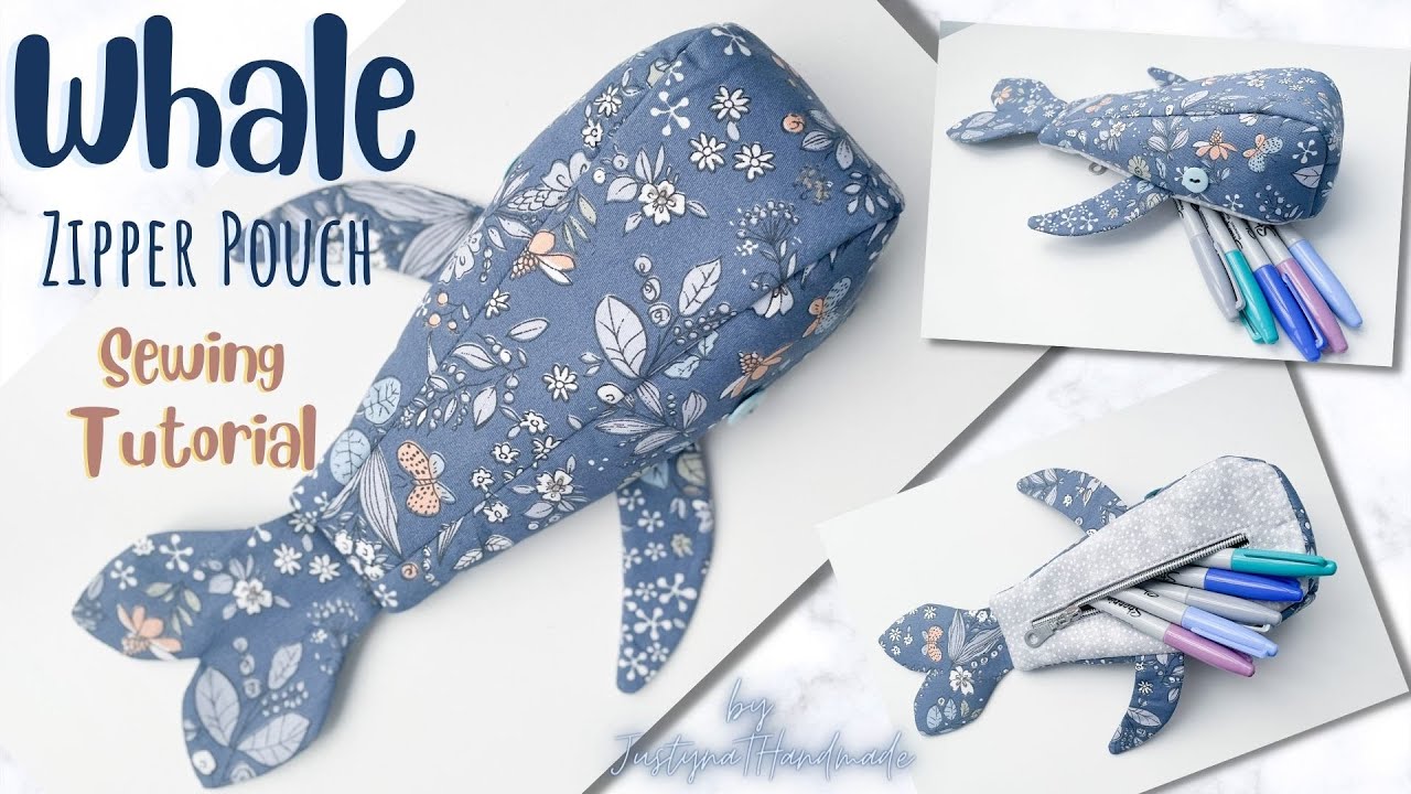 Whale Zipper Pouch / Eyeglasses Case | Sewing Tutorial | JustynaThandMade