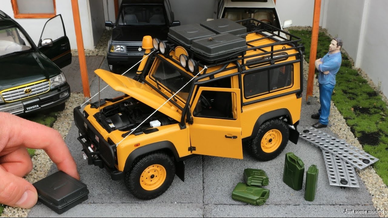 1:18 Land Rover Defender 90 adventure 2007, yellow - Kyosho [Unboxing]