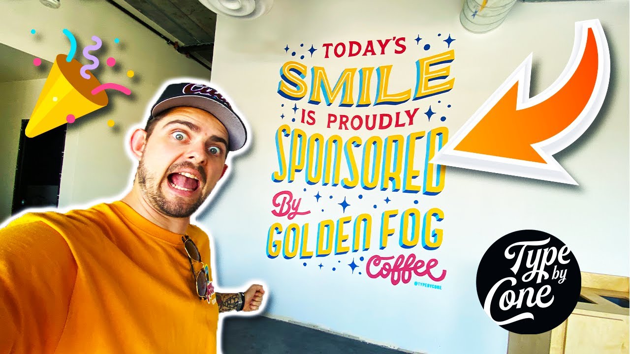 Creating a Coffee Shop Lettering Mural - START TO FINISH!