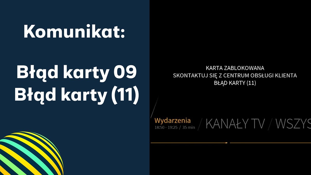 Polsat Box: Komunikat Błąd karty 09 i Błąd karty 11