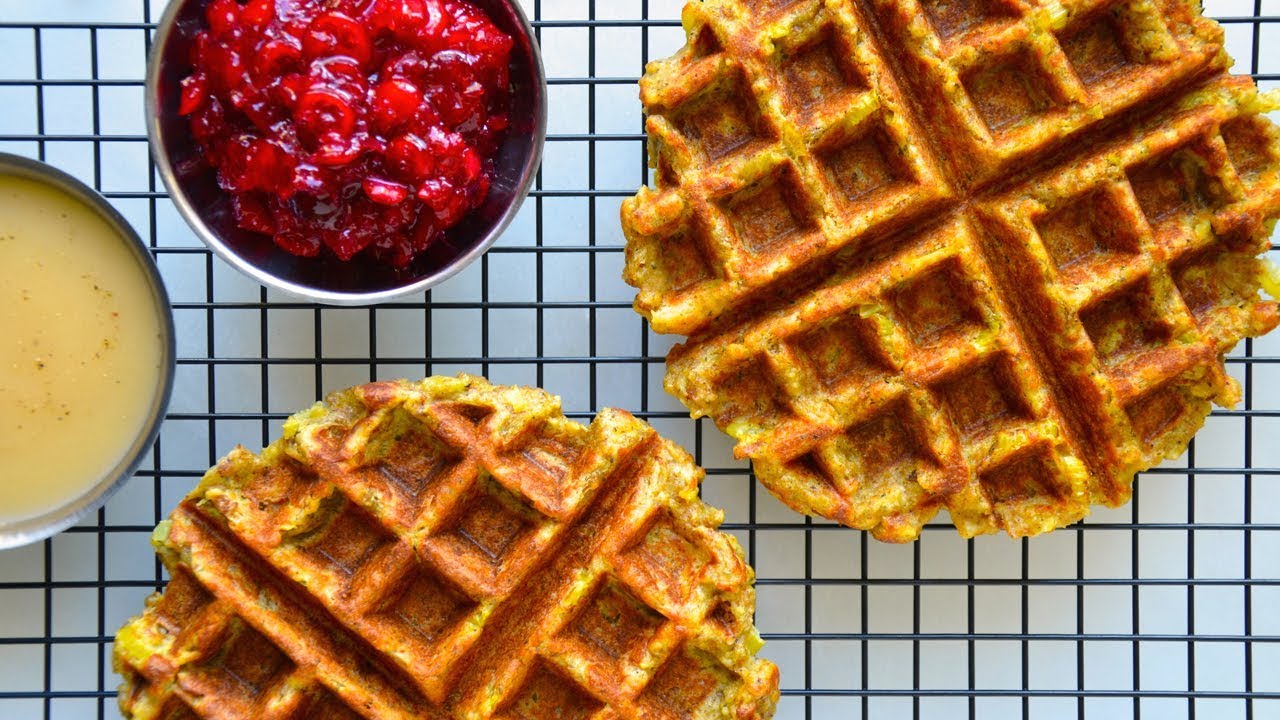 Thanksgiving Recipe | Leftover Stuffing Waffles
