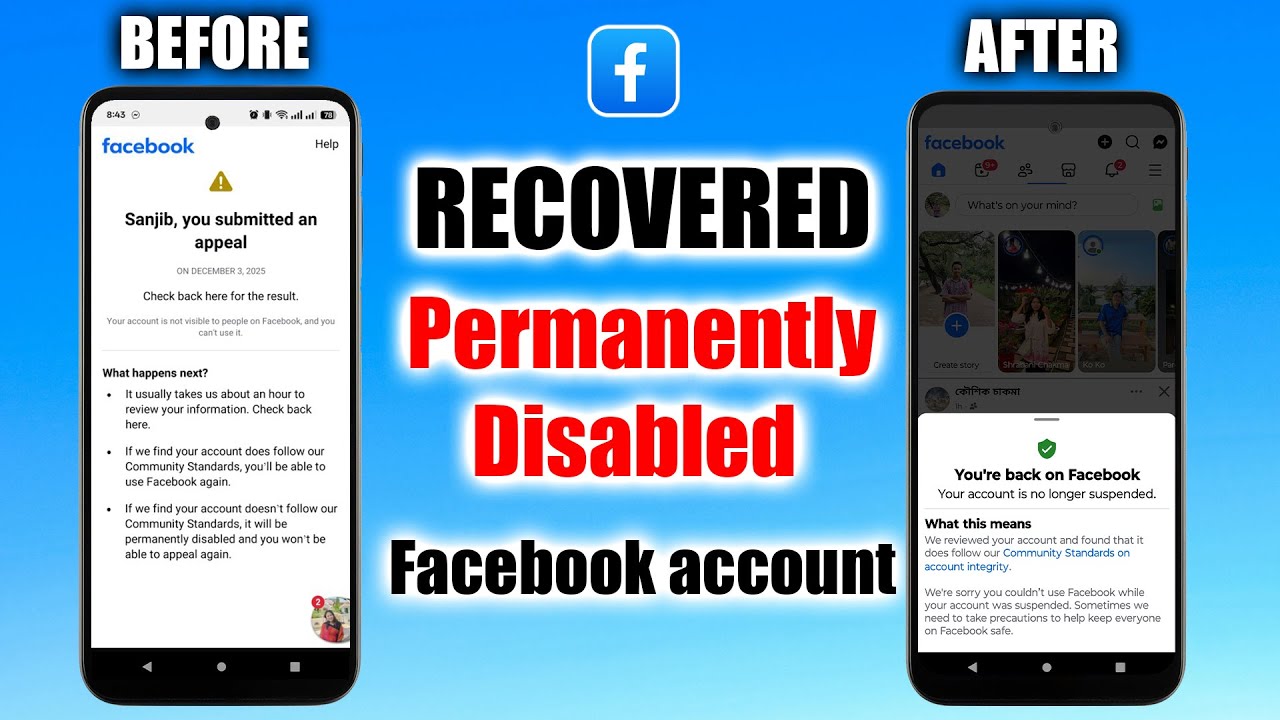 How to recover permanently disabled facebook account