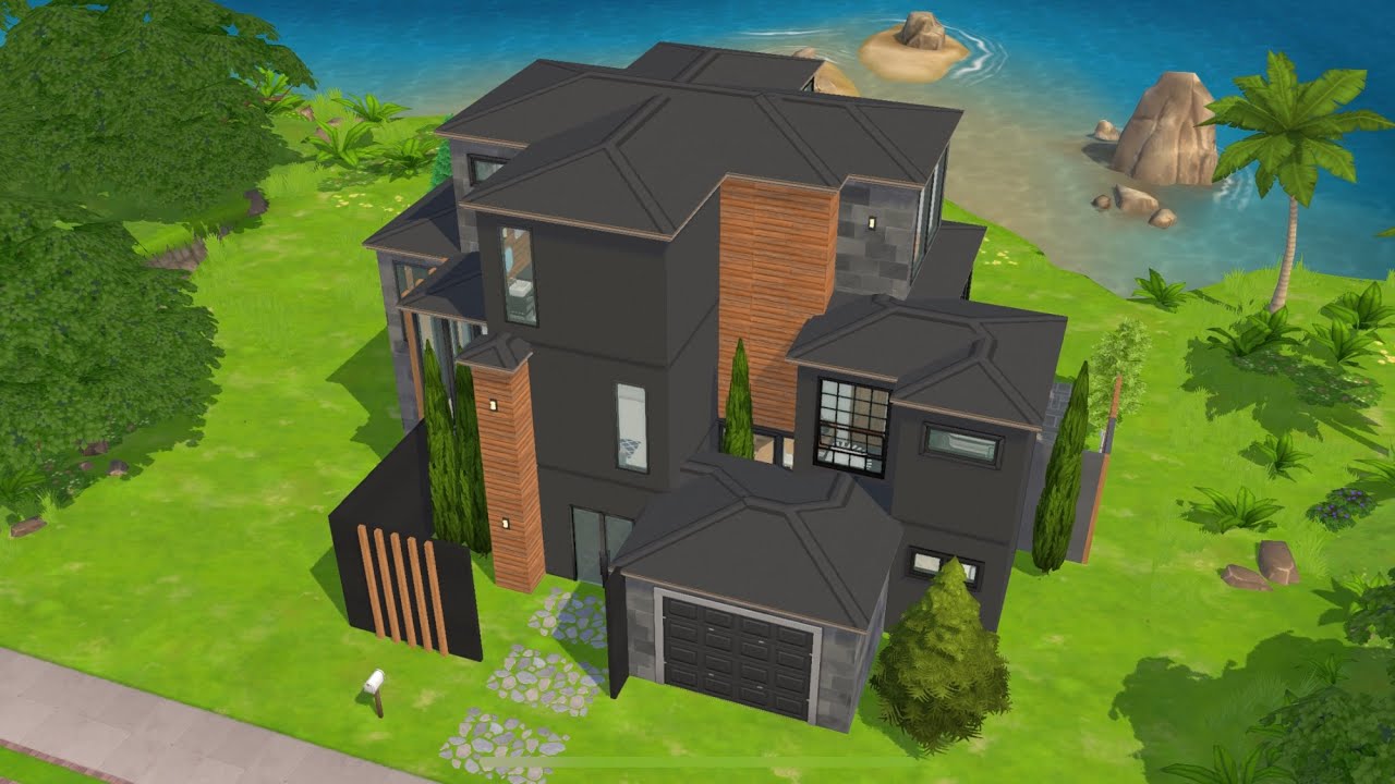 Modern black house | Speed-build | The Sims Mobile