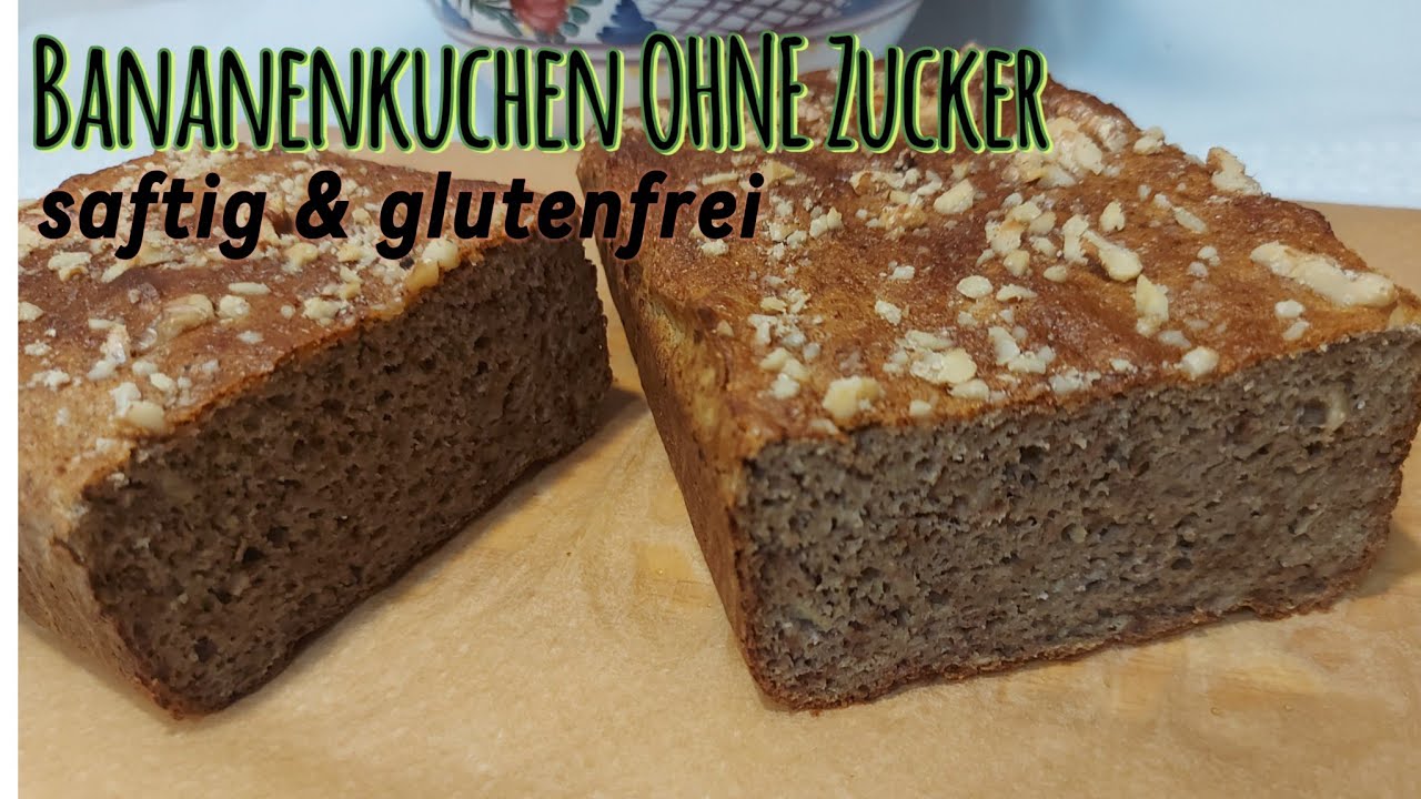 Bananenkuchen ohne Zucker - saftig & glutenfrei