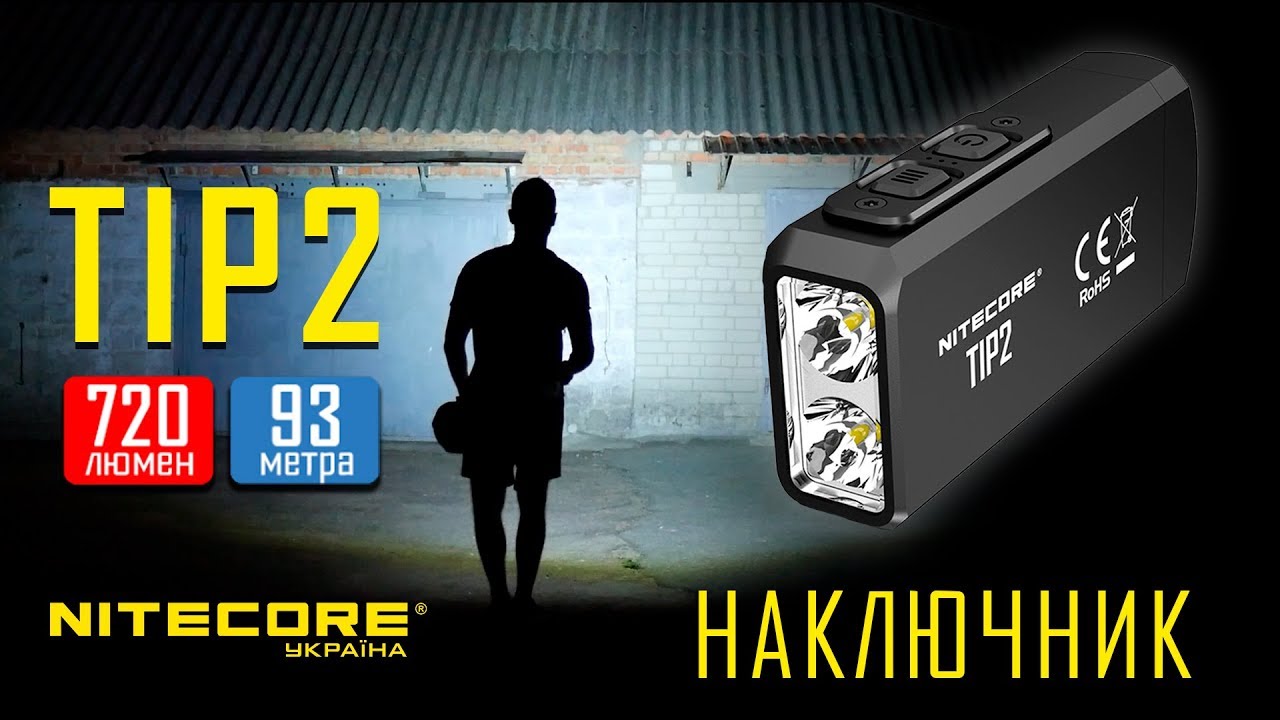 Мощный наключный фонарь Nitecore TIP2