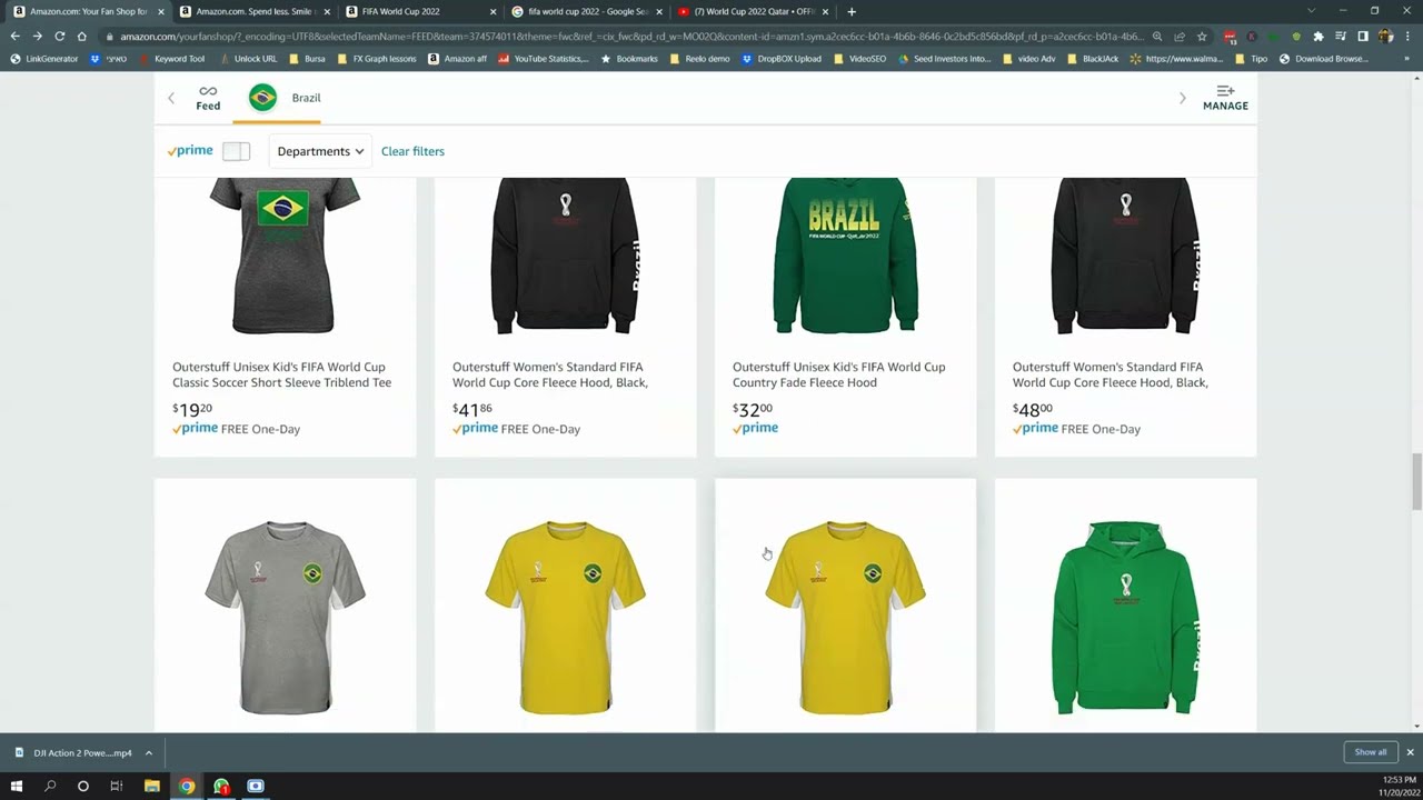 Brazil Fifa 2022 Fans Central // Jersys, T-shirts, Hoodies, Caps & Hats, Accessories