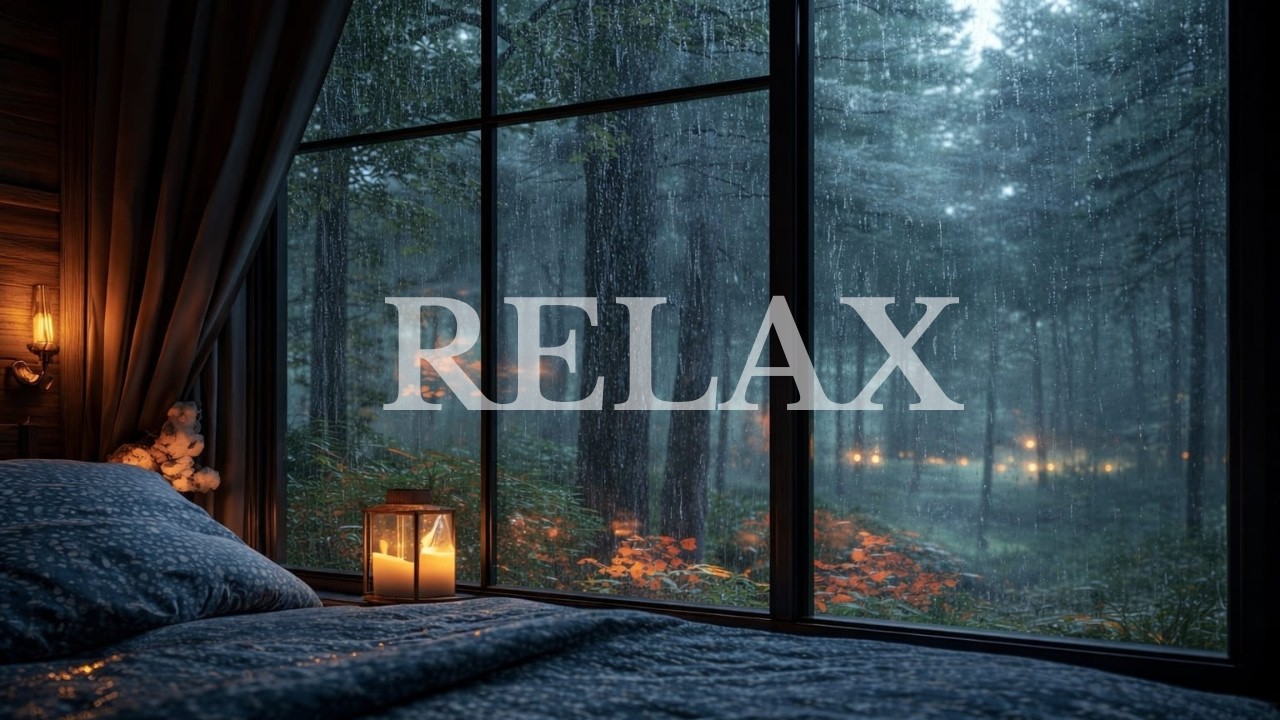 🌧️ Lluvia ligera y chimenea crepitante 🔥 Ambiente acogedor en el dormitorio y lluvia forestal