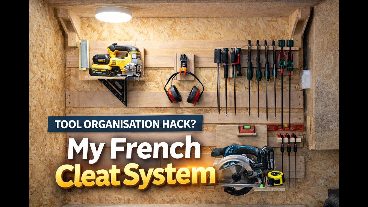 Small Workshop Upgrade: French Cleat Wall Above My Mitre Saw Station