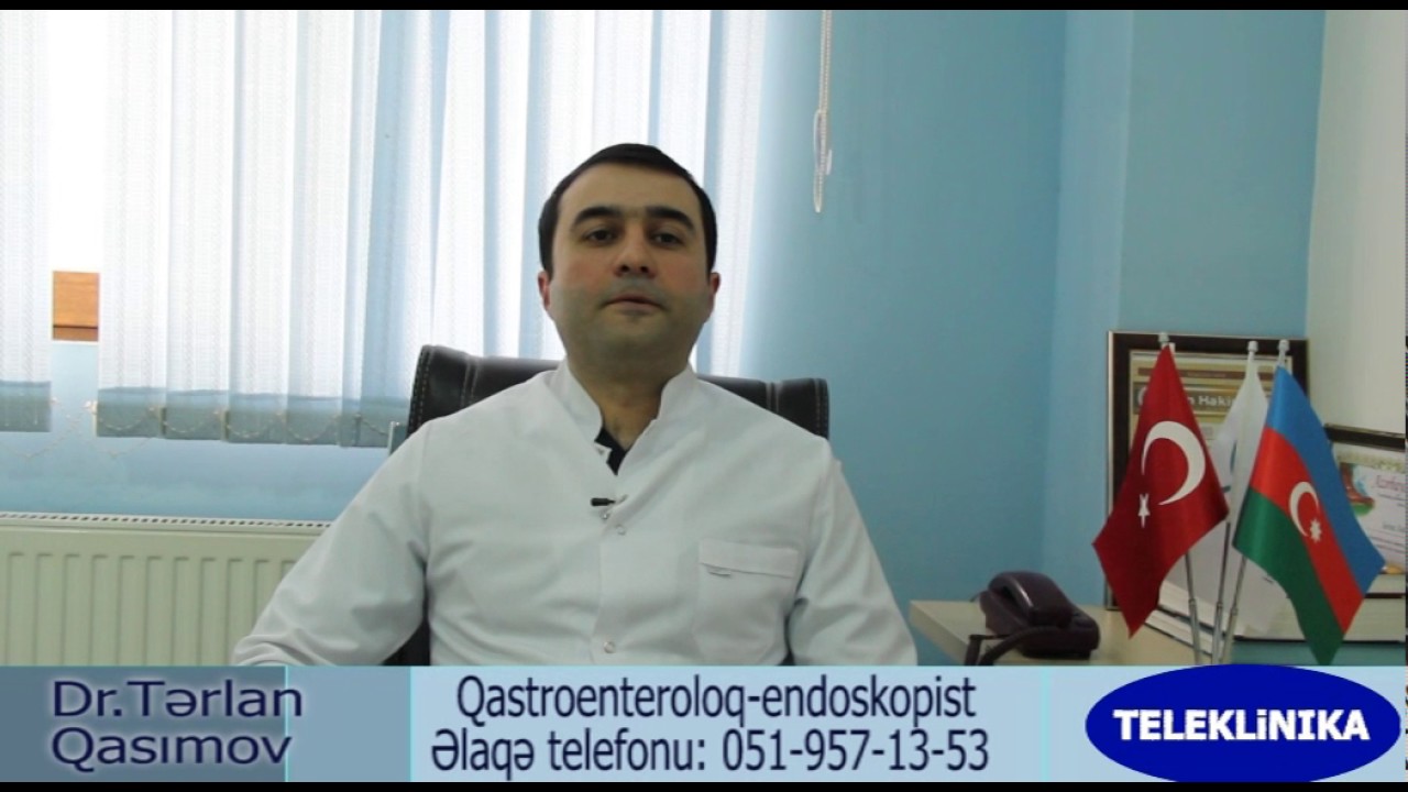 Qarın ağrısı. İshal. Diareya. Dr.Terlan Qasımov. Teleklinika. Dunya TV.