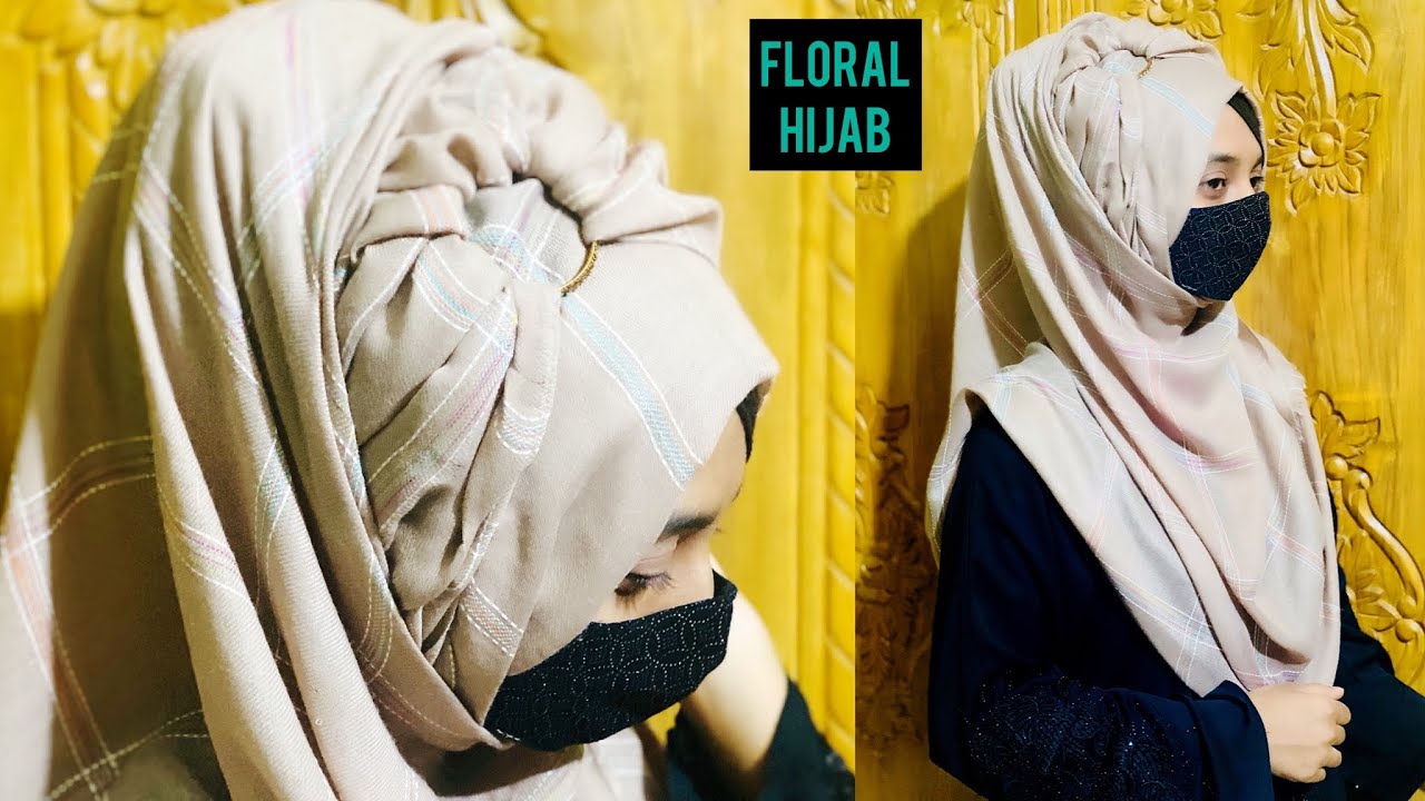 Full coverage floral hijab tutorial|Different hijab style|Hijab Tutorial