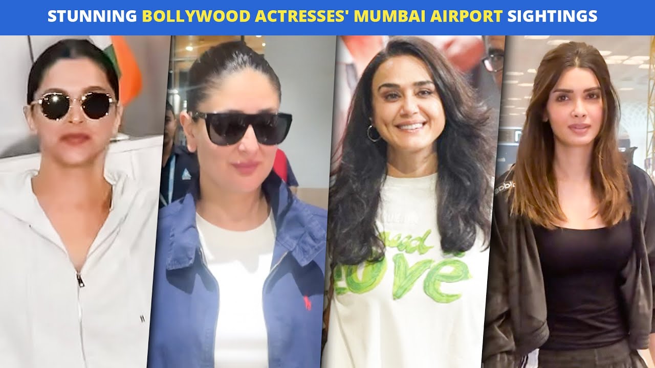 Bollywood Beauties Deepika, Kareena, Preity & Diana Spotted In Casual & Chic Style At Mumbai Airport