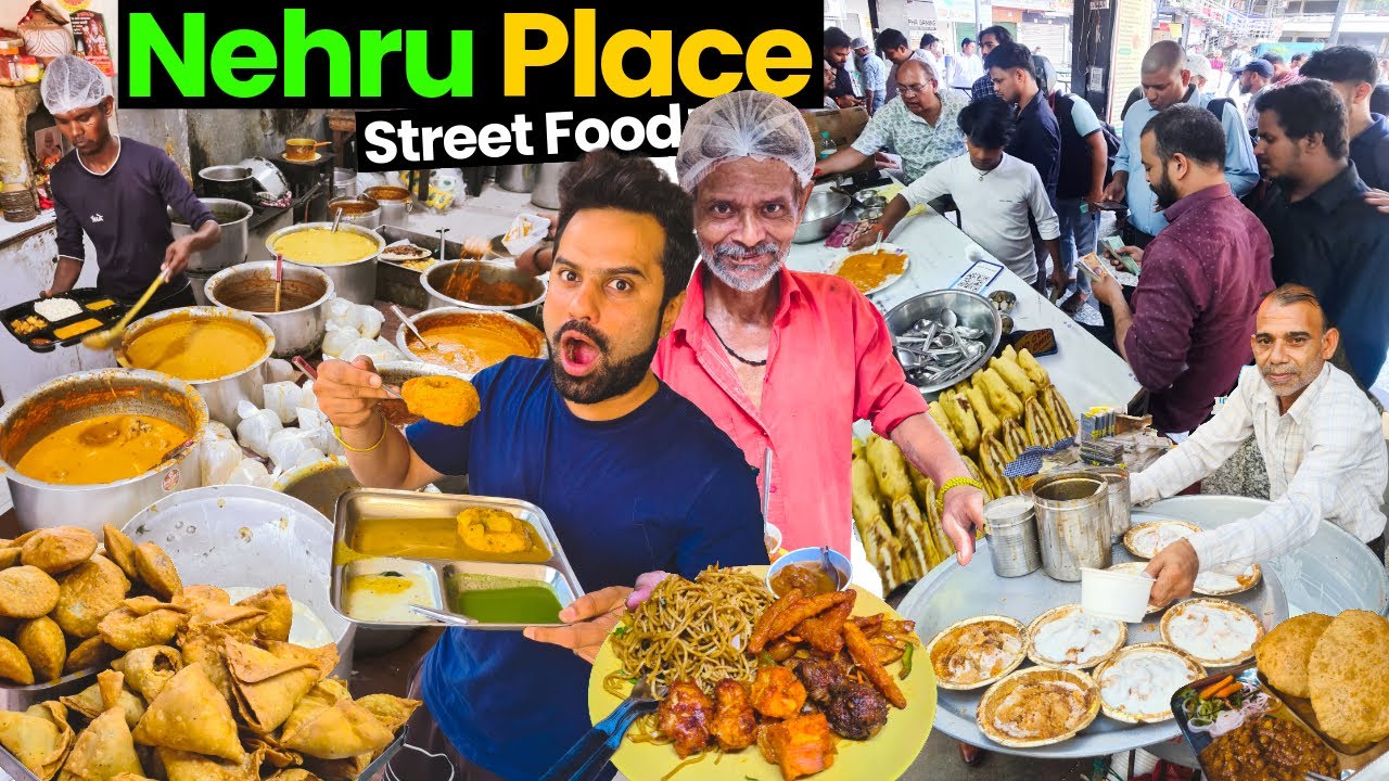 इतनी भीड़ कैसे? | Nehru Place STREET FOOD | OVERCROWDED | Chinese Platter, Punjabi Thali, Bhalla,Vada