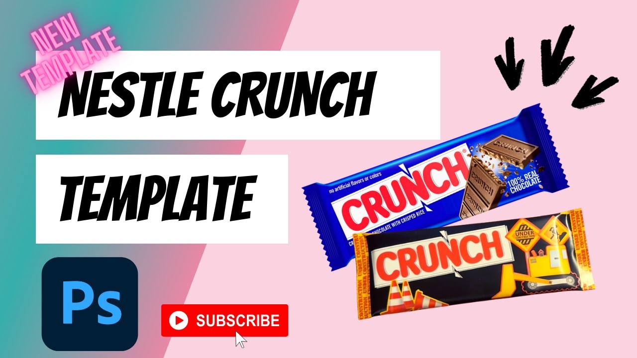 How To Make A Nestle Crunch Bar Wrapper | Photoshop| Create - Print - Assemble
