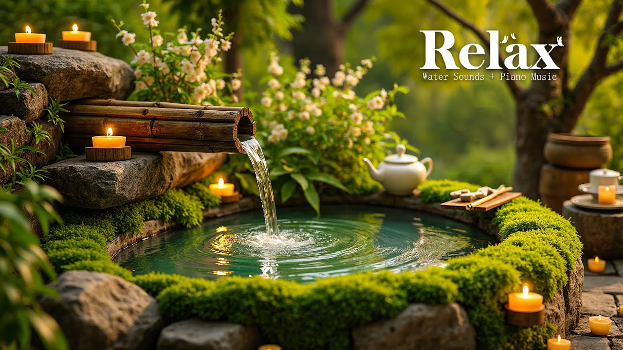 Расслабляющая музыка + успокаивающие звуки воды 🌿 Облегчение бессонницы, снятие тревоги и депрессии