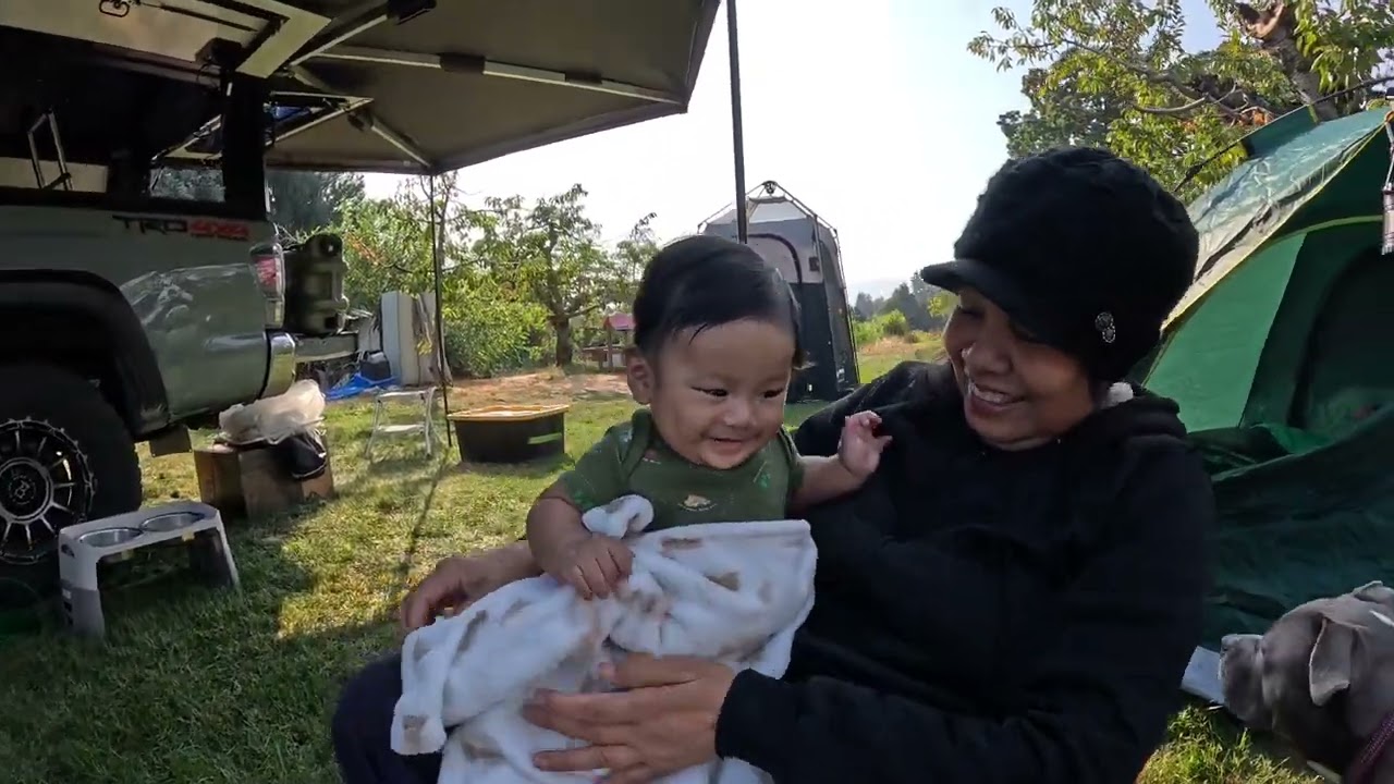 My birthday weekend camping 🏕 at the family's Cherry 🍒 Farm September 2025 with Baby Noah. 