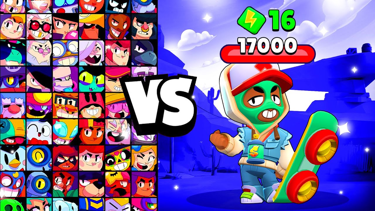 JAKE OLLIE vs ALL BRAWLERS! With 16 POWER-UPs! | Brawl Stars
