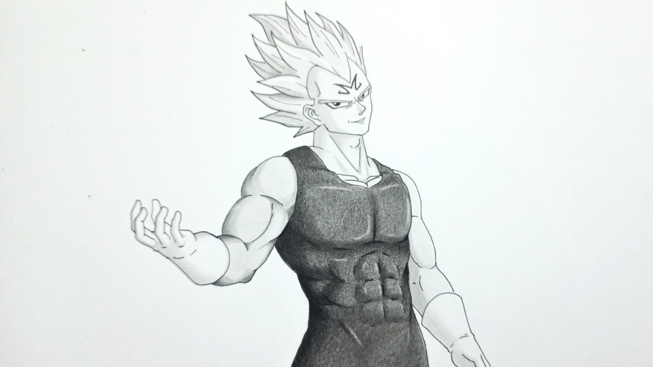 How to draw majin Vegeta from dragon ball series | step by step