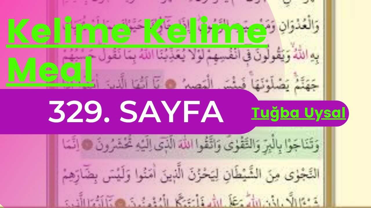 Kırık Meal▐ S. 329▐ Enbiya Suresi▐ 17. Cüzün 9. Sayfası▐ 91-101. Ayeti Kerimeler