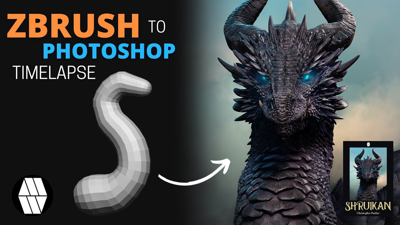 ZBrush to Photoshop Timelapse - 'Shruikan' Concept 'The Inheritance Cycle'