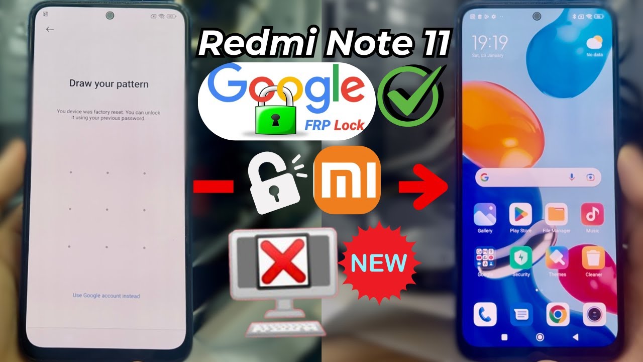Обход FRP на Redmi Note 11 (Android 13, 14), обход учетной записи Google (2026)