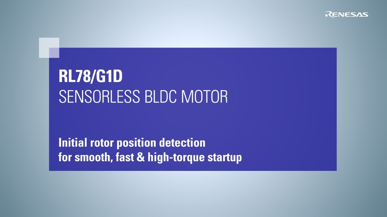 RL78/G1F Sensorless BLDC Motor Initial rotor position detection
