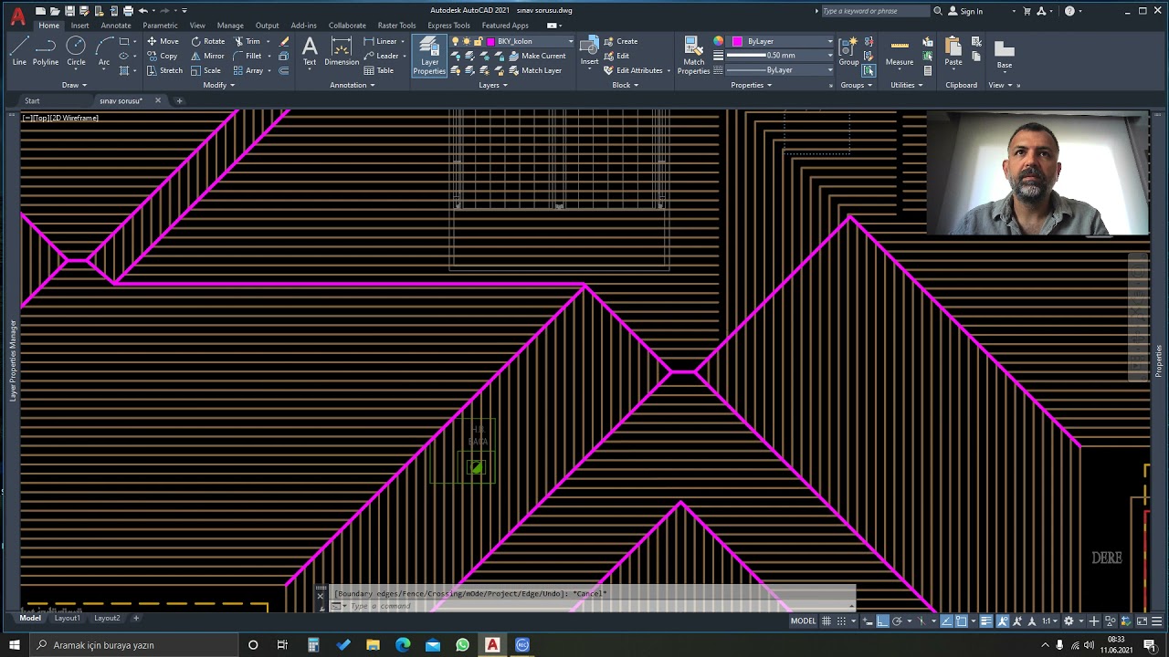 AUTOCAD ÇATI ÇİZİMİ