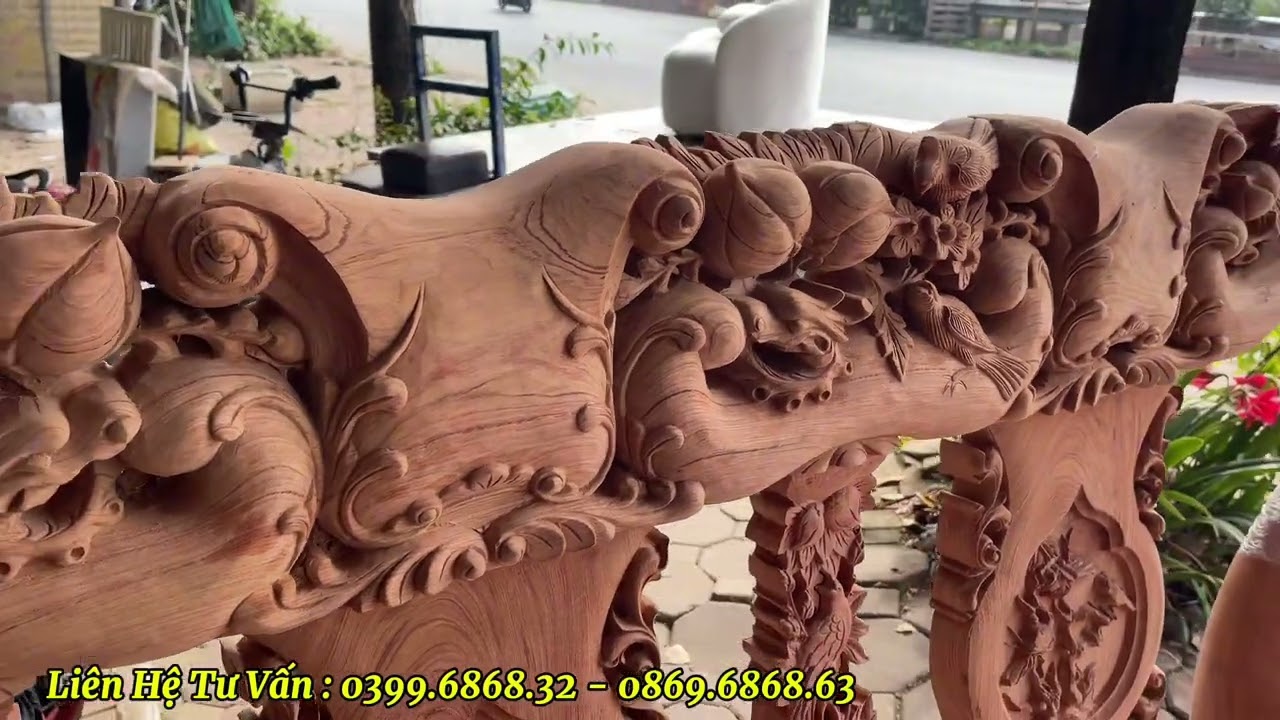 Báo Giá Công Khai Bộ Bàn Ghế Minh Quốc Đào Cột 12 Chân 14 Vách Lưng Dày 5cm Gỗ Hương Đá 