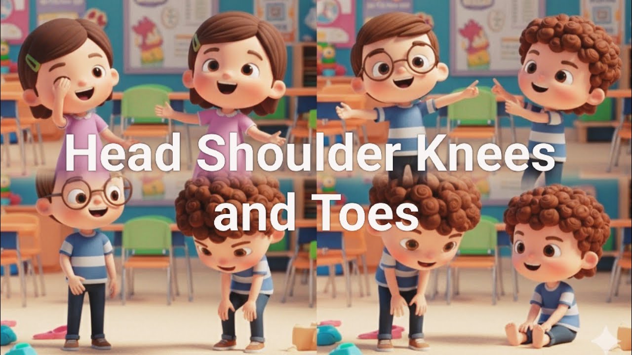 Nursery Rhyme for Head, Shoulders, Knees and Toes | Action songs for kids |  Nursery Rhyme