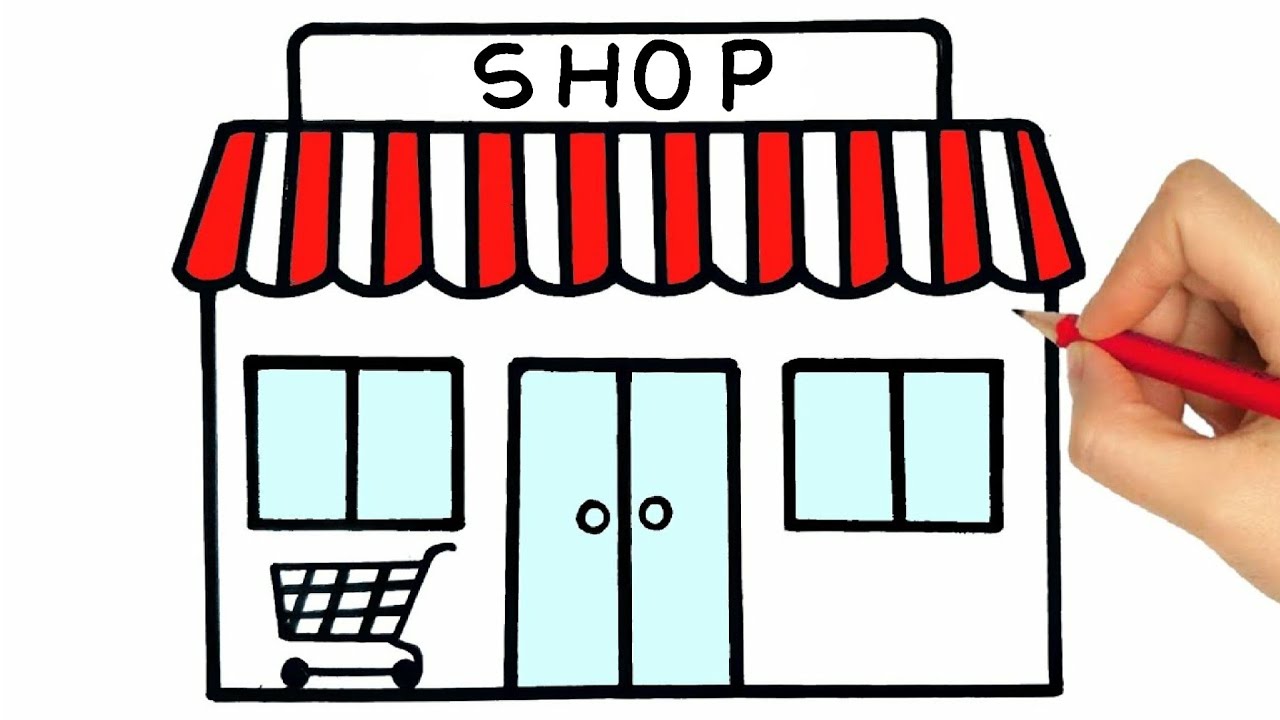 HOW TO DRAW A SHOP - HOW TO DRAW A MARKET EASY STEP BY STEP
