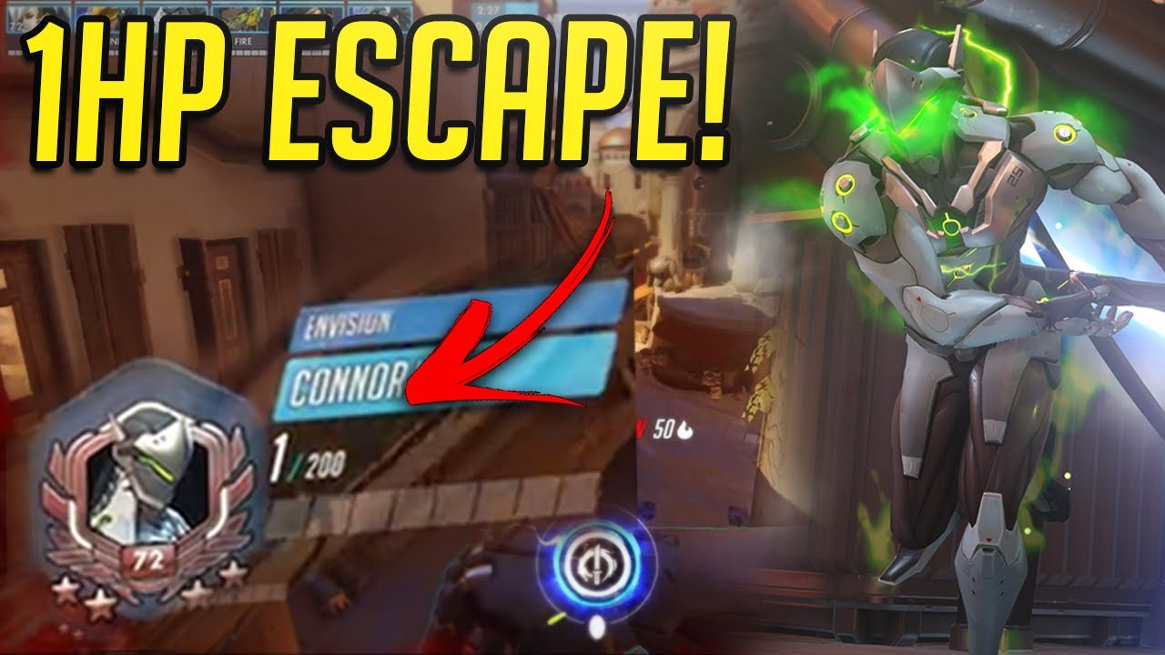 PRO GENJI OUTPLAYS ENEMIES WITH 1 HP! - OVERWATCH WTF FUNNY MOMENTS MONTAGE