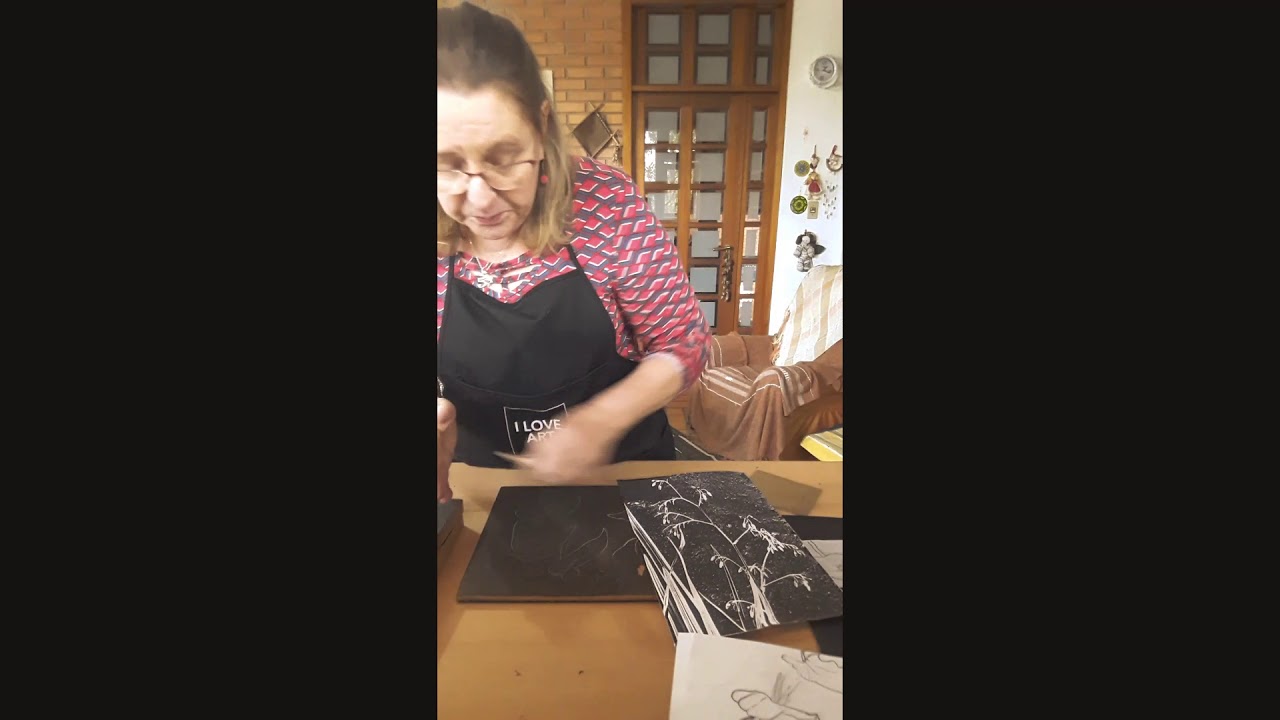 Xilogravura desenhos, tintas e impressão