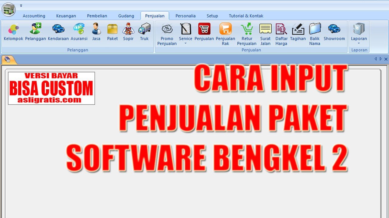 CARA INPUT PENJUALAN PAKET SOFTWARE BENGKEL 2