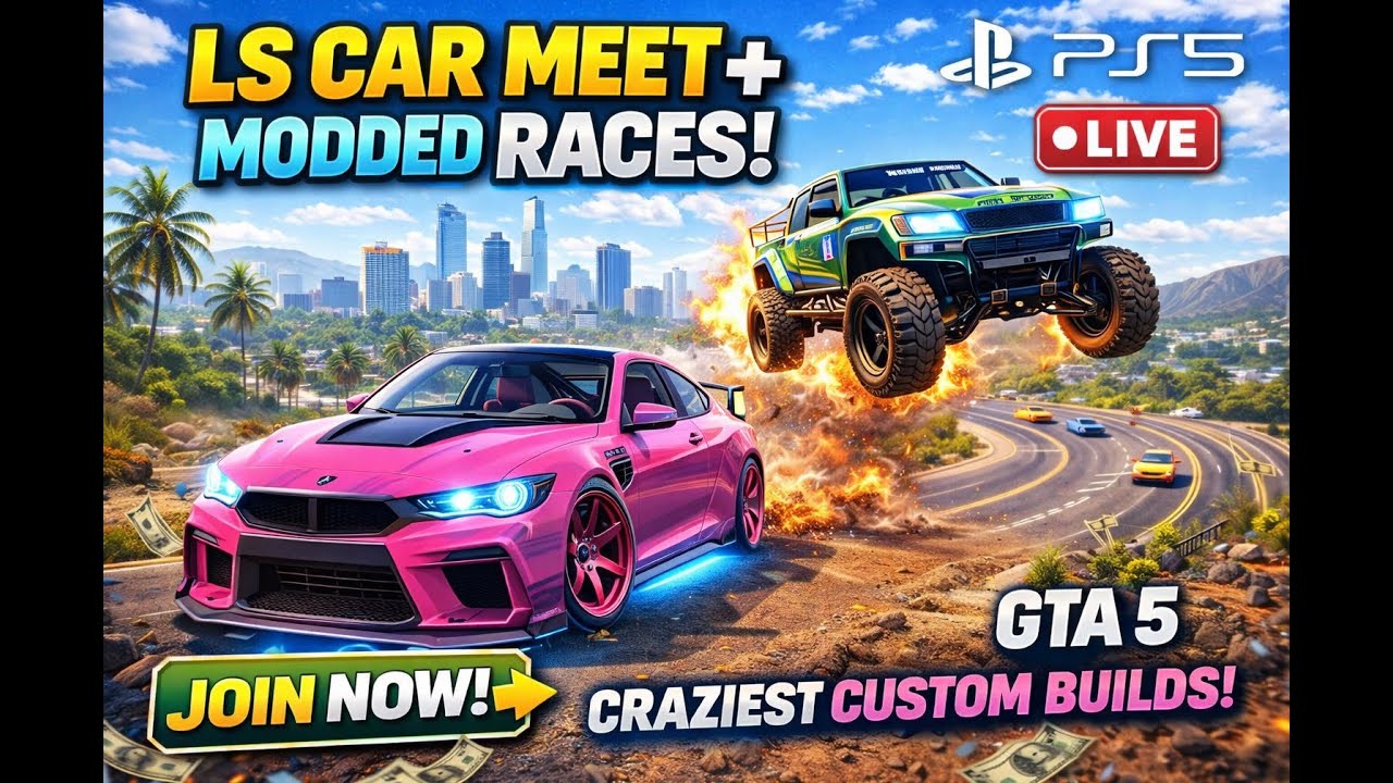 LS CAR MEET + MODDED RACES 💰🫱🏾‍🫲🏽🚘 GTA 5 | *PS5* | JOIN NOW