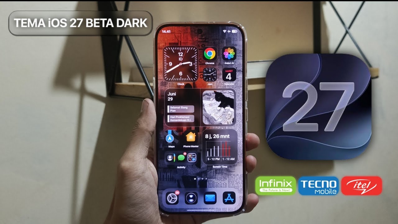 ТЕМA iOS 27 BETA DARK, ДЛЯ INFINIX/TECNO/ITEL, НОВИНКА 2026 !!!