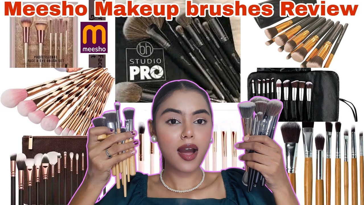 HUGE🤯 MEESHO MAKEUP BRUSHES HAUL & REVIEW ✨ | 100 RS - 250 RS | AFFORDABLE MAKEUP BRUSHES MEESHO 