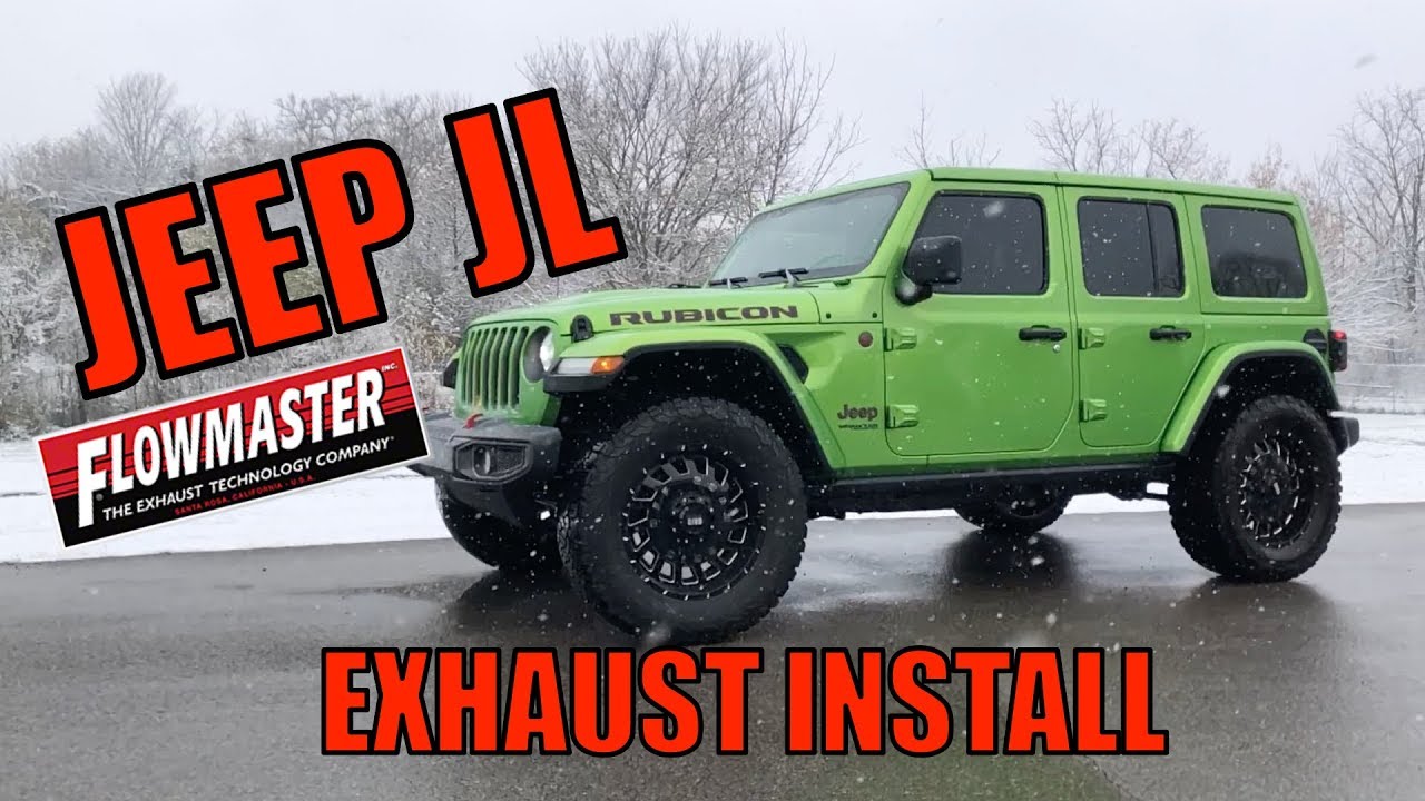 Установка выхлопной системы Jeep JL Flowmaster Force II 817804. Звук выхлопа.