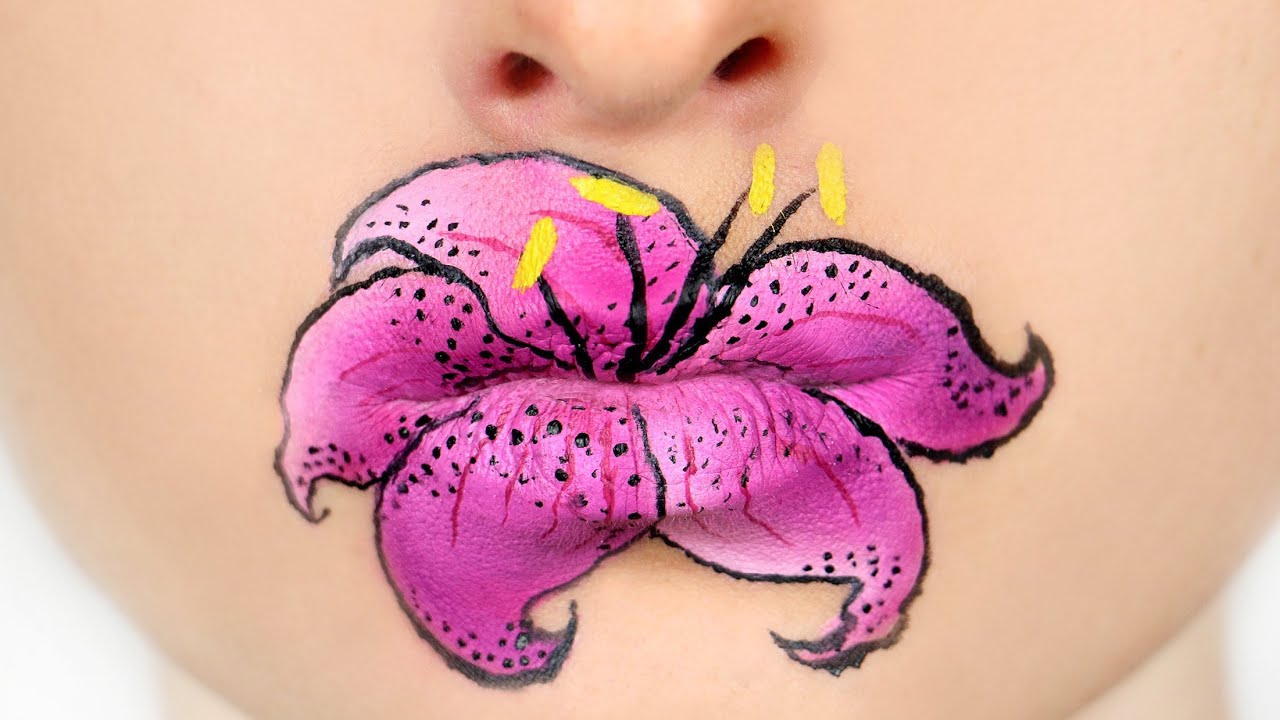 Lily Flower Lip Art
