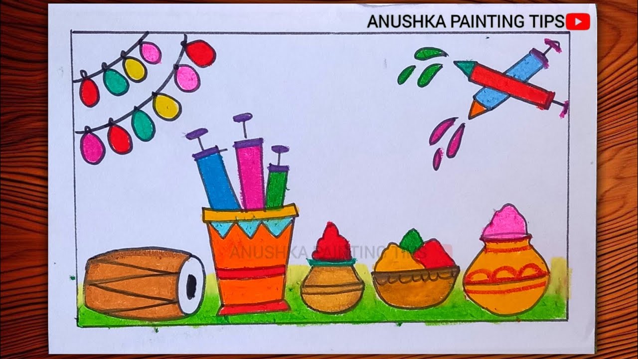 holi drawing beautiful and easy