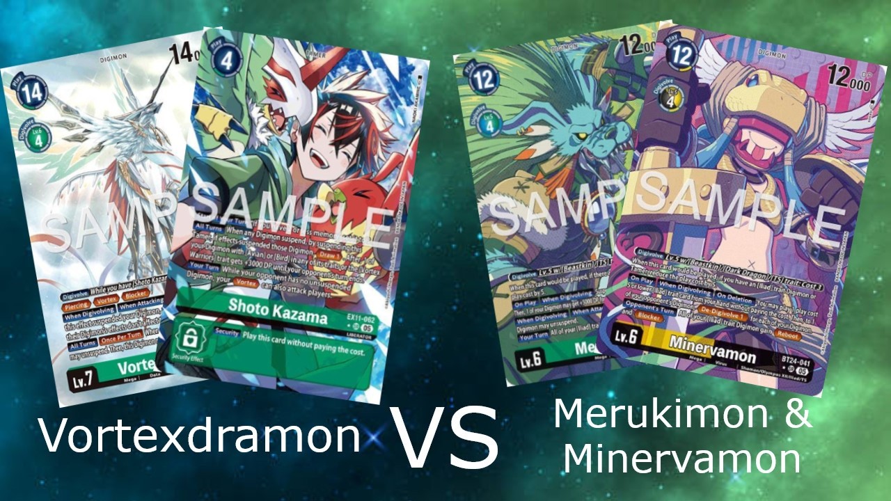 Вортексдрамон против Мерукимона/Минервамона | Матчи Digimon TCG EX11