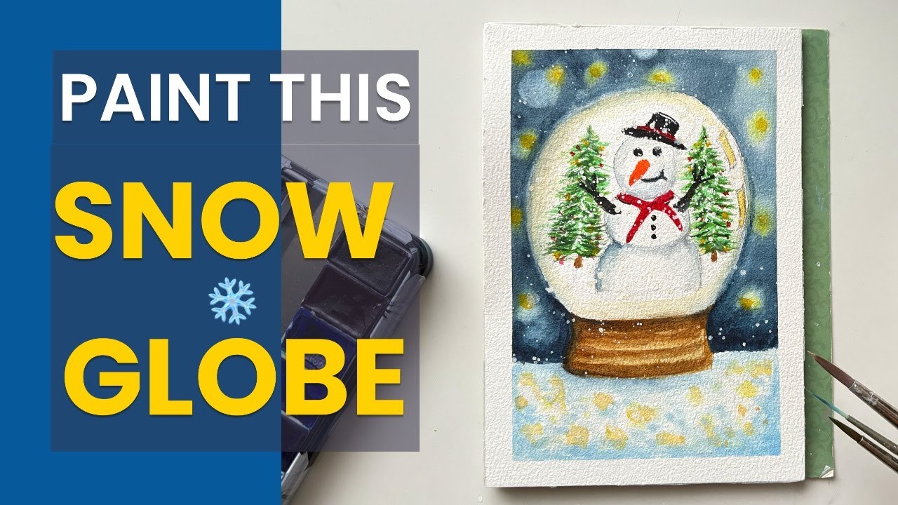 Magical Watercolor Snow Globe ❄️ | Bokeh Glow, Lifting Technique & Gouache Snow