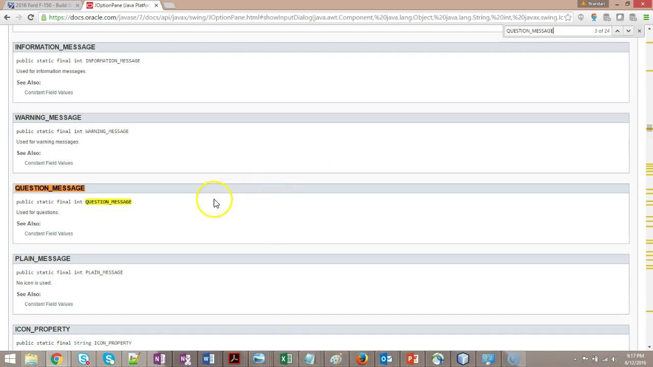 Show a drop down list in Java JOptionPane prompt