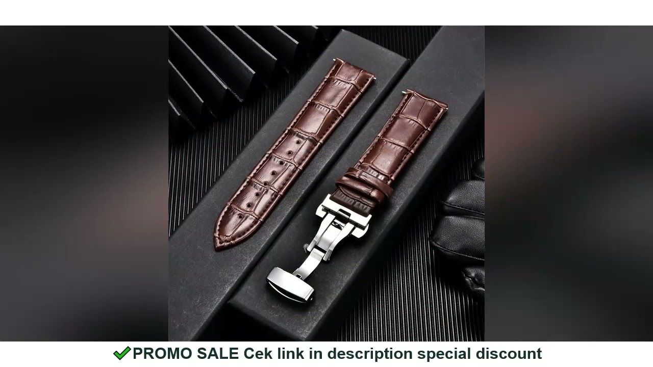 Genuine Calfskin Leather Watchbands Business Replace Watch Band 18mm 20mm 22mm 24mm With Butterfly B