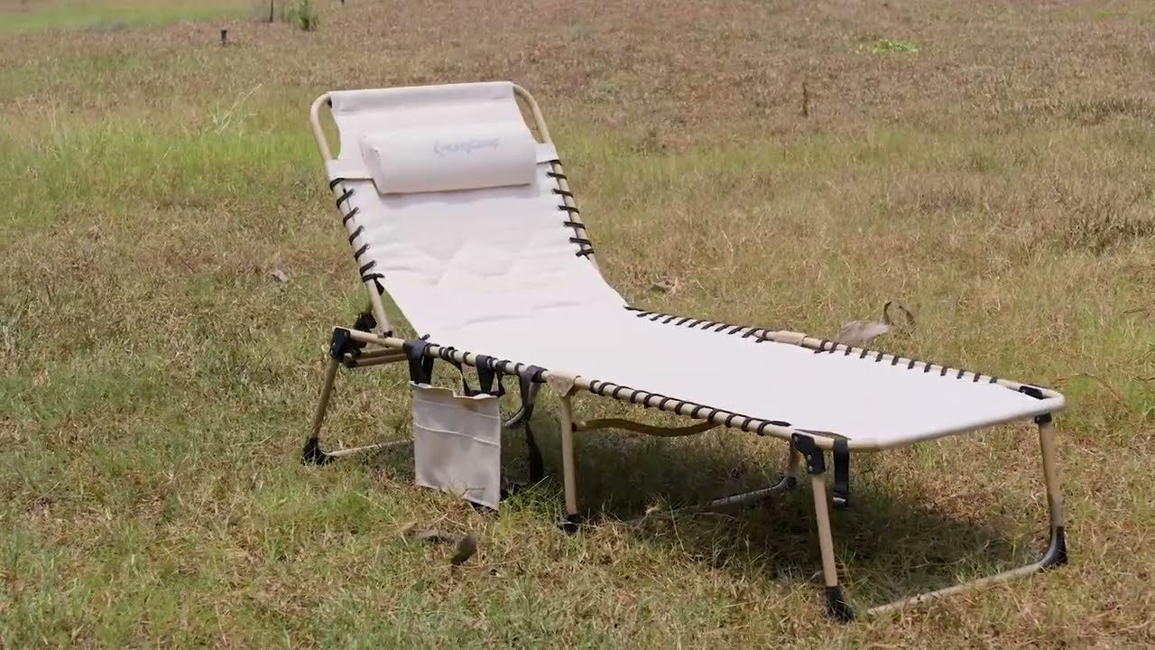 🌞Enjoy your outdoor activities with our KingCamp Oversize Folding Chaise Lounge Chair! 🪑✨