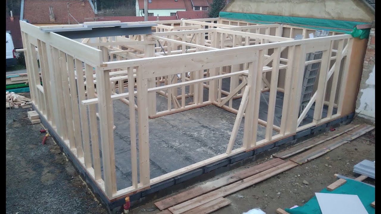 Dřevostavba Mokrá - rámy 1.NP