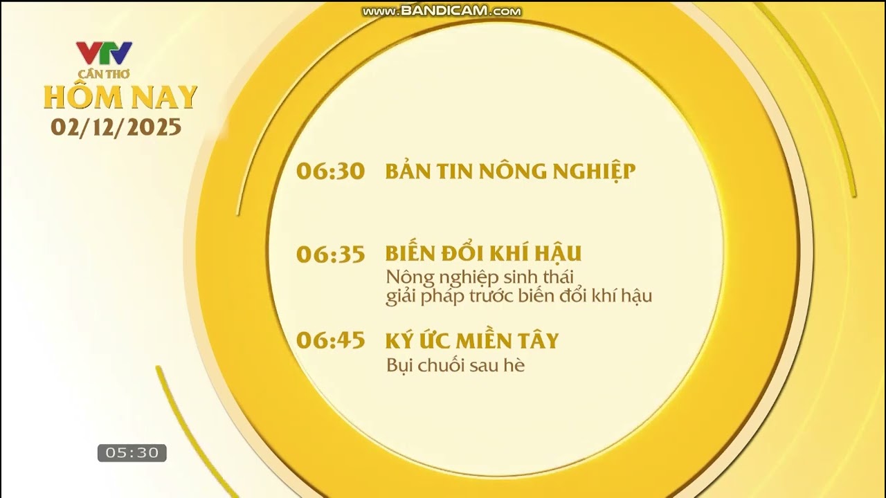Ident VTV Cần Thơ 2022 - GTCT Hôm Nay 05h30, 02/12/2025