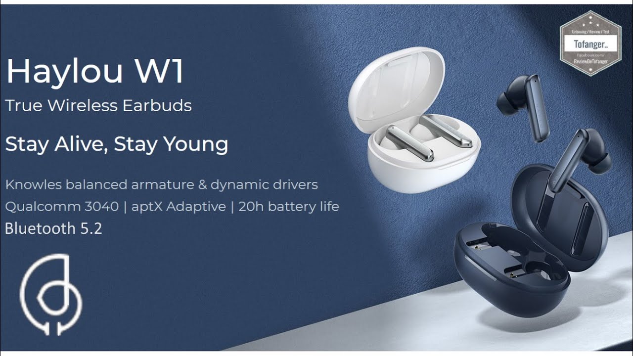 Bezprzewodowe słuchawki douszne Haylou W1 True - Qualcomm 3040 - aptX i Bluetooth 5.2 - Unboxing