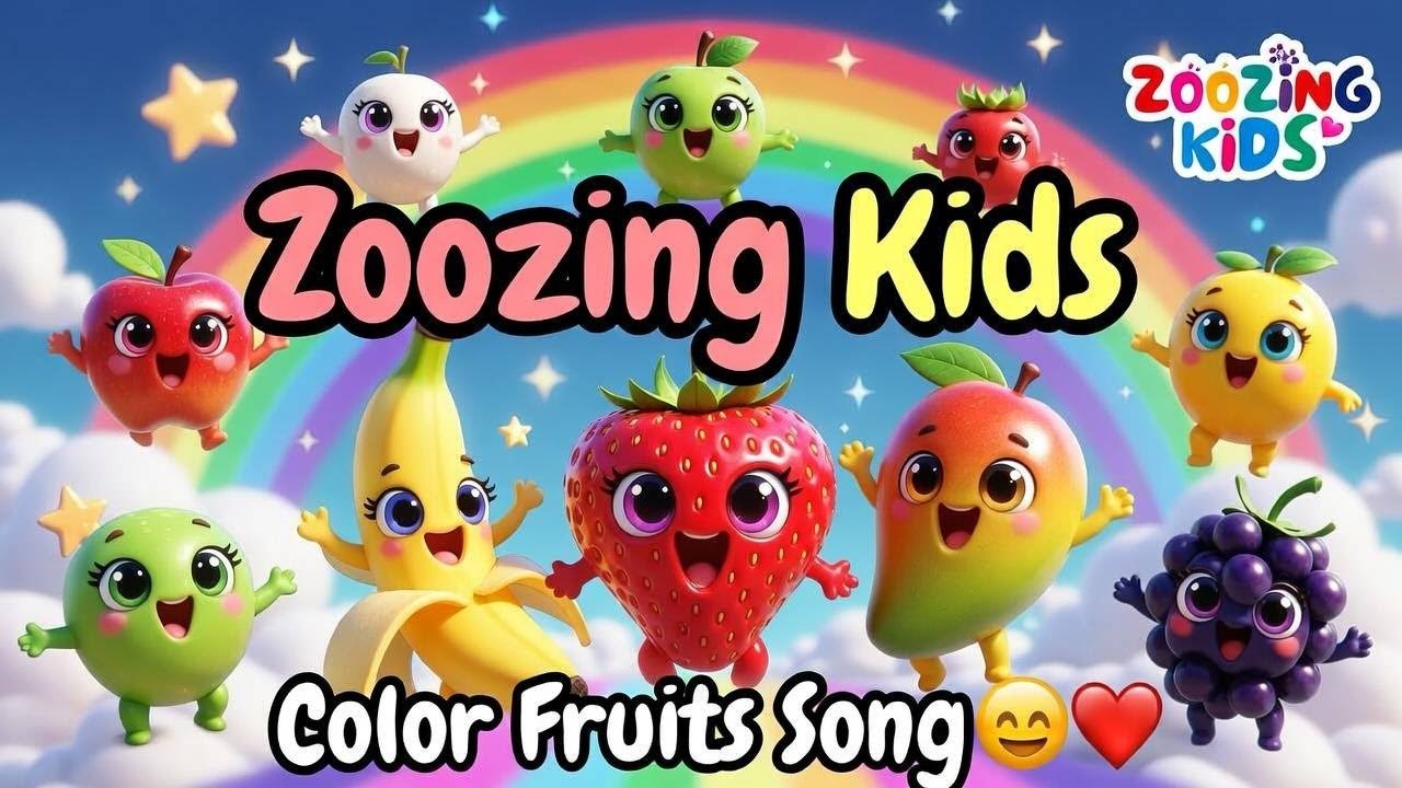 Fruit Colors Song for Kids 🍎🍌 | रंगों के साथ फल सीखें 🌈 | Hindi Rhymes | ZooZing Kids