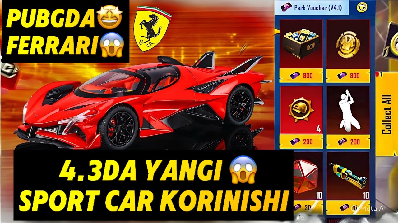 FERRARI QOSHILADIMI 😱 // YANGI SPORTCAR KORINISHI 🤩 PUBG MOBILE