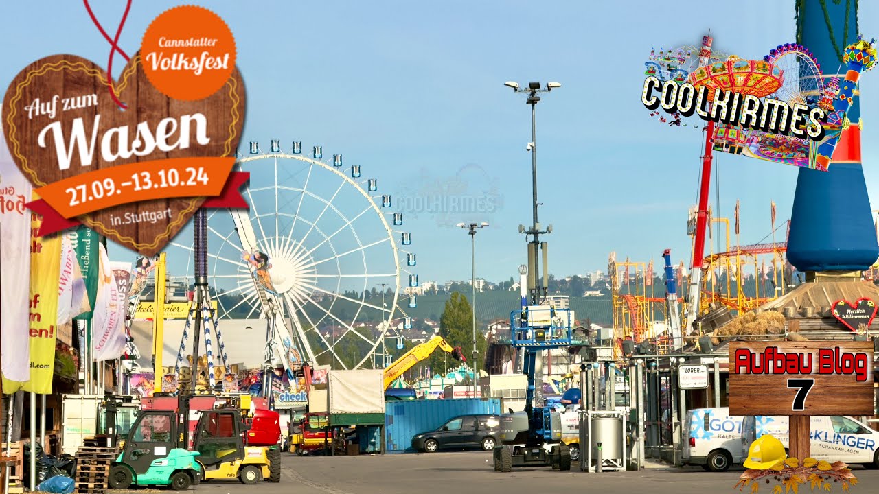 177. Cannstatter Volksfest 2024 | Aufbau Blog 7 (22.9.2024) - Clip by CoolKirmes