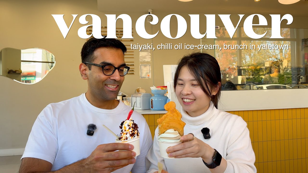 trying chili oil soft serve + taiyaki?! | vancouver vlog